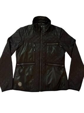 MICHAEL KORS CLASSIC WOMEN'S BLACK DIAMOND QUILTED JACKET SIZE SMALL
